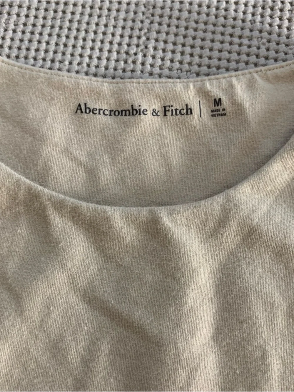 Abercrombie & Fitch Neutral Beige Short-Sleeve Bodysuit Medium Cotton - Picture 2 of 9